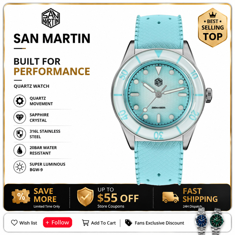 Guilloché Dial Watch - นาฬิกาข้อมือผู้หญิง San Martin รุ่นใหม่ ขนาด 32.5