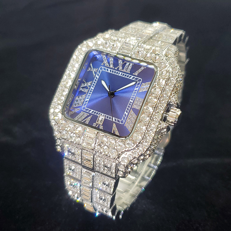 Luxury Watch Iceberg - แบรนด์หรูนาฬิกาเพชรสําหรับชายแฟชั่น Cool เงินเงาเครื่องประดับนาฬิกา Hip Hop Iced