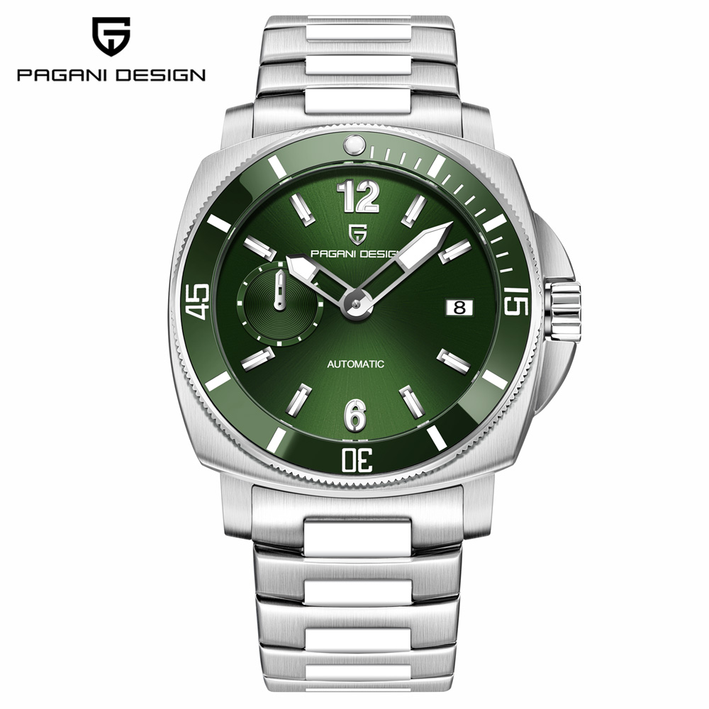 Luxury Watch Green Dial - PAGANI DESIGN นาฬิกาผู้ชายหรูหราหน้าปัดสีเขียวไล่ระดับสีนาฬิกาจักรกลสำหรับผู้ชาย AR แซฟไฟร์คริสตัลสปอร์ตโครโนกราฟเรืองแสง