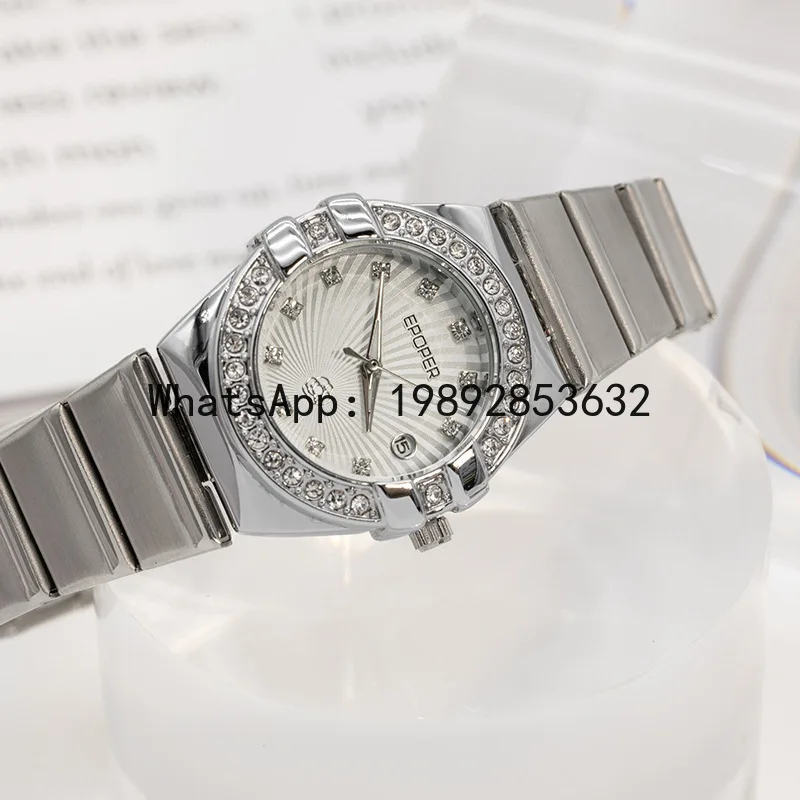 Luxury Watch Events - X-14 แฟชั่นหรูหรา นาฬิกาข้อมือผู้หญิง สายเหล็ก ดีไซน์เรียบหรู ประดับเพชร