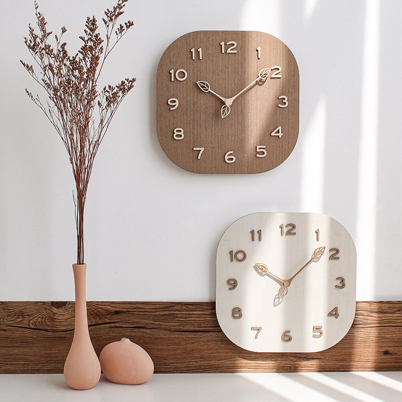 Luxury Watch House - นาฬิกาแขวนผนังดีไซน์ทันสมัย เรียบง่าย ทรงสี่เหลี่ยม หรูหราเบาๆ ทำจากไม้ สำหรับตกแต่งบ้าน