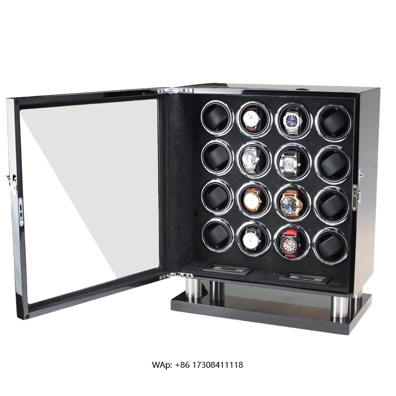 Luxury Watch Winder Box - กล่องเก็บนาฬิกาอัตโนมัติสุดหรู กล่องไม้สำหรับนาฬิกา พร้อมมอเตอร์เงียบ ปรับโหมดได้ กล่องเก็บและหมุนนาฬิกา