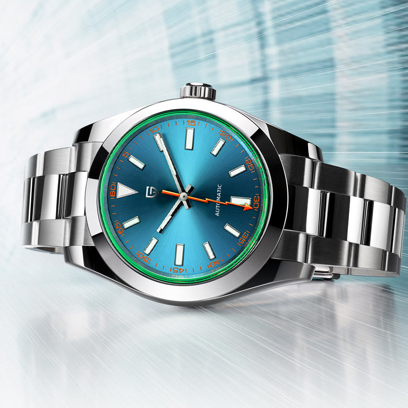 Luxury Watch Green Dial - PAGANI DESIGN นาฬิกาข้อมือผู้ชายระบบกลไก กระจกสีเขียว หรูหรา กระจกแซฟไฟร์