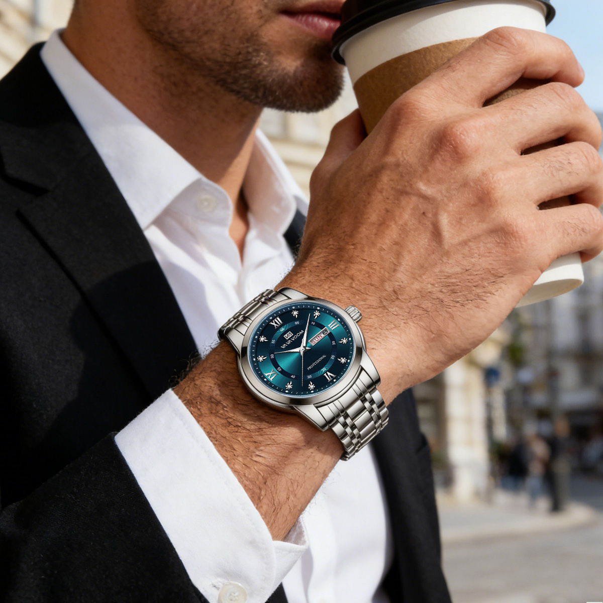 นาฬิกาข้อมือสแตนเลสสตีลประดับเ - Luxury Watch Green Dial บทวิจารณ์และราคา