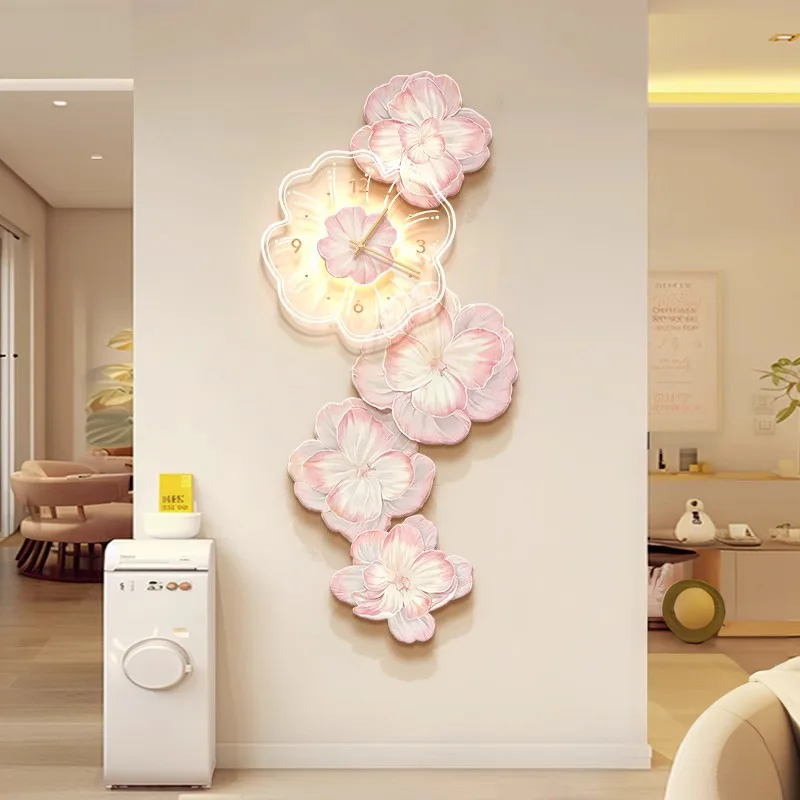 ไฟดอกไม้สีชมพูนาฬิกาติดผนังหรู - Luxury Watch House บทวิจารณ์และราคา