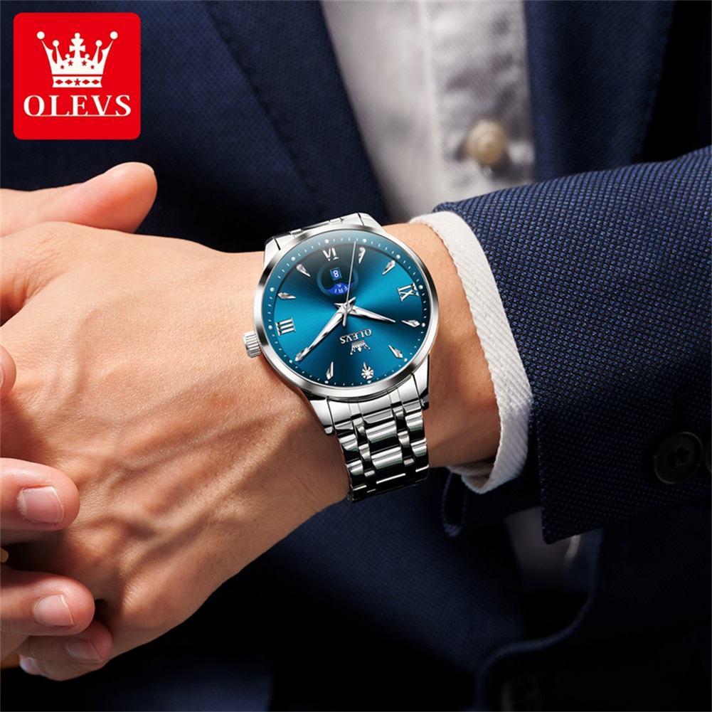 OLEVS มูนเฟสนาฬิกาผู้ชายปฏิทิน - Luxury Watch Brands บทวิจารณ์และราคา