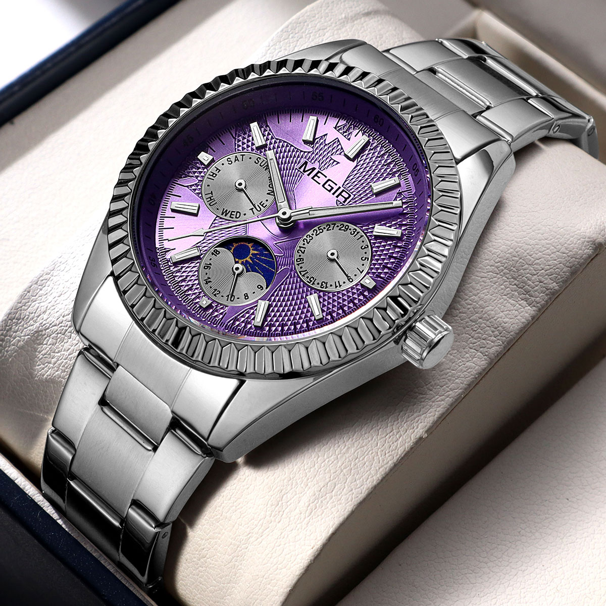 MEGIR นาฬิกาควอทซ์สำหรับผู้ชาย - Luxury Watch Green Dial บทวิจารณ์และราคา
