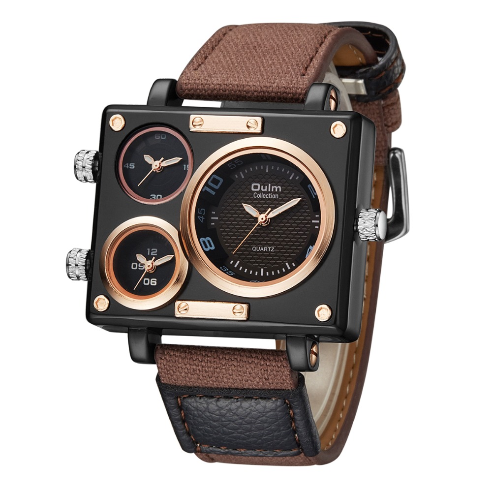 ผู้ชายนาฬิกายี่ห้อ Oulm 3595นา - Luxury Watch Face บทวิจารณ์และราคา