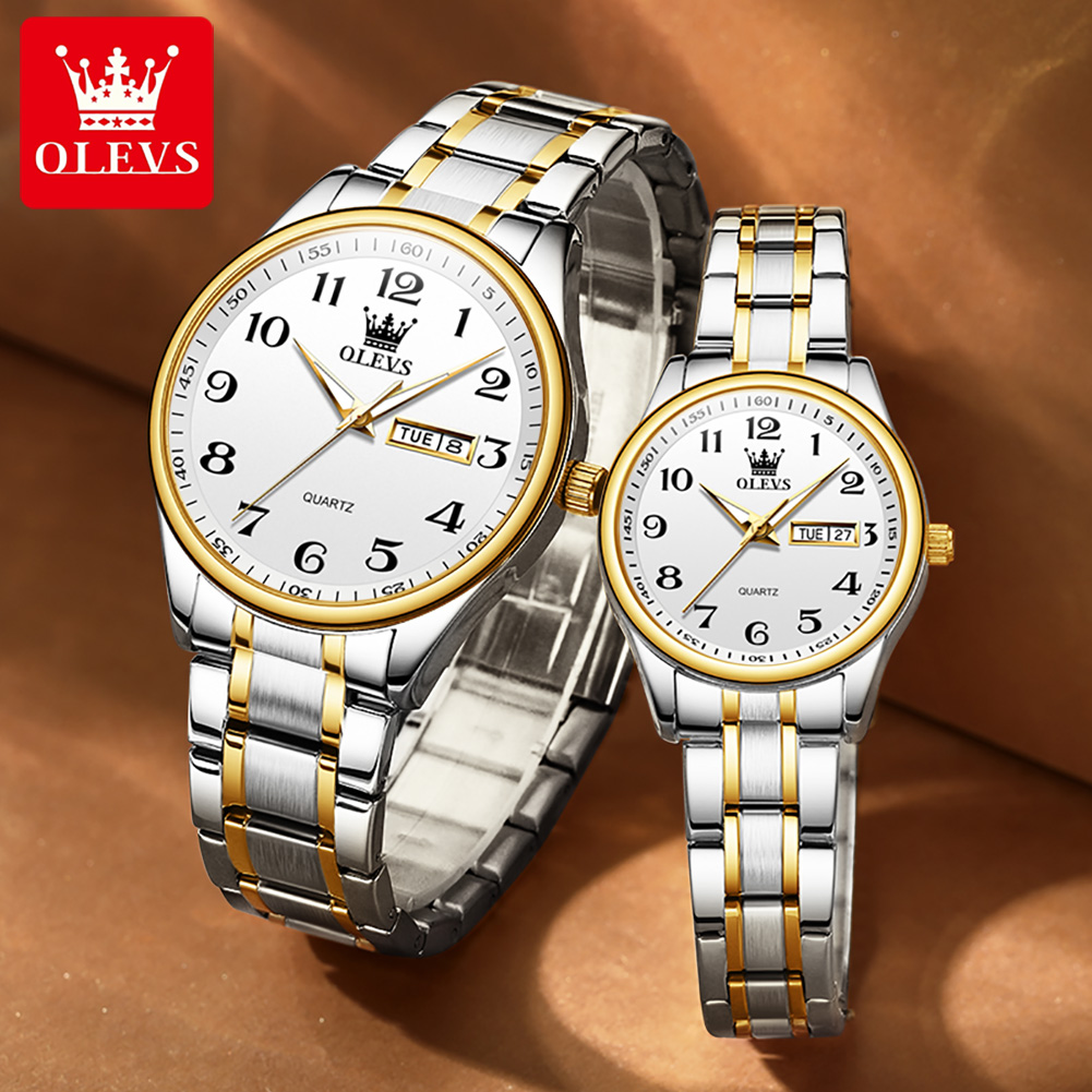 OLEVS ใหม่แฟชั่นคู่นาฬิกาสําหร - Best Luxury Quartz Watch บทวิจารณ์และราคา