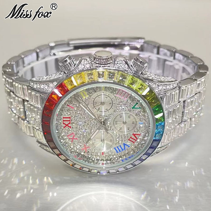 MISSFOX Luxury Iced นาฬิกาผู้ช - Luxury Watch Iceberg บทวิจารณ์และราคา