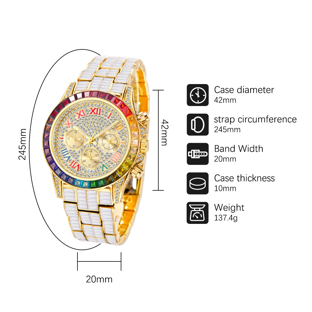 MISSFOX Luxury Iced นาฬิกาผู้ช - Luxury Watch Iceberg บทวิจารณ์และราคา