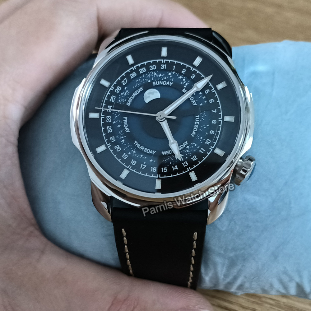 นาฬิกาอัตโนมัติผู้ชายสแตนเลสสต - Guilloché Dial Watch บทวิจารณ์และราคา