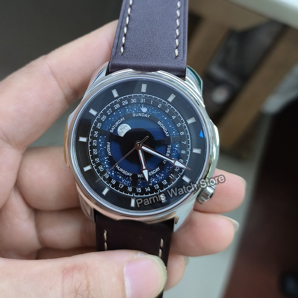 นาฬิกาอัตโนมัติผู้ชายสแตนเลสสต - Guilloché Dial Watch บทวิจารณ์และราคา