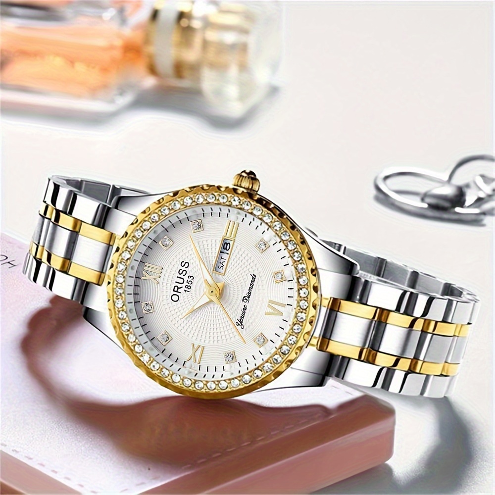 ห้องนาฬิกาผู้หญิงสีทองพร้อมปฏิ - Luxury Watch White บทวิจารณ์และราคา